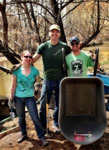 Kai, Gary, and former VP Bryon, volunteering on Earth Day in 2013.